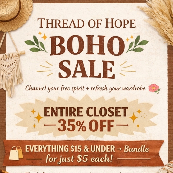 Boho Sale Graphic Poster - Earthy Tones